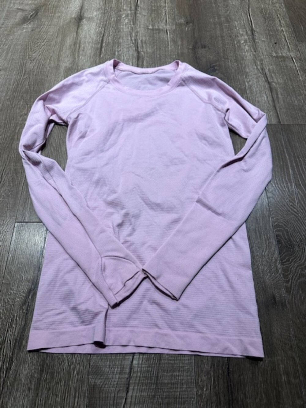 Lululemon light pink run swiftly long sleeve size 8